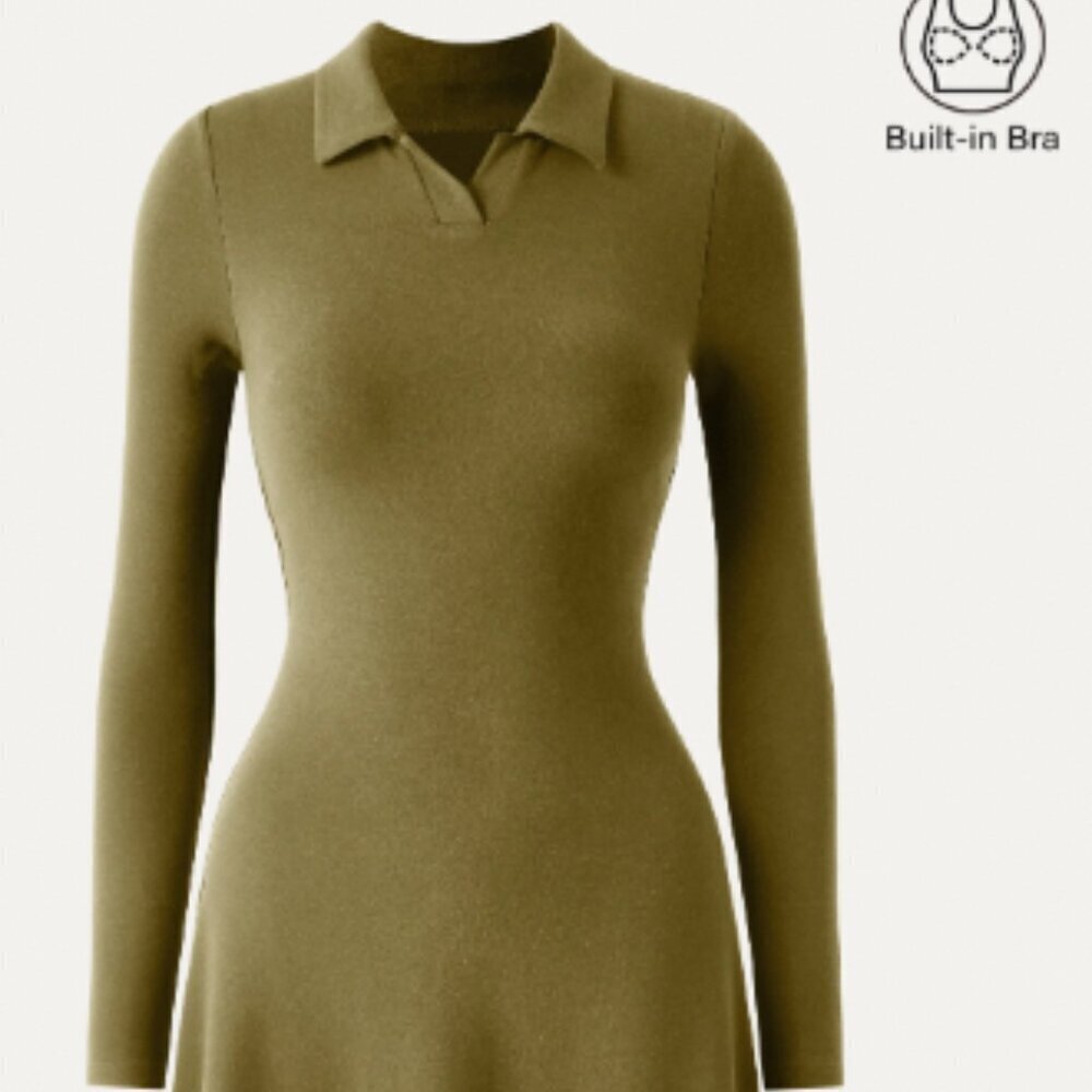 OGLmove Eco- Mousse Polo Neck Long Sleeve Brami Dress